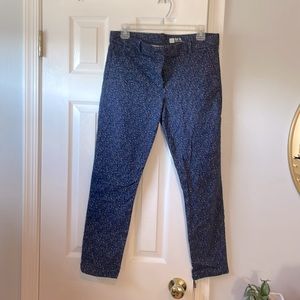 Gap skinny crop blue pants with white spotted design